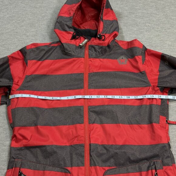 Sessions Terrain Womens Red Gray Stripe Jane Heather Snowboard Coat Recco Size S - Picture 11 of 16